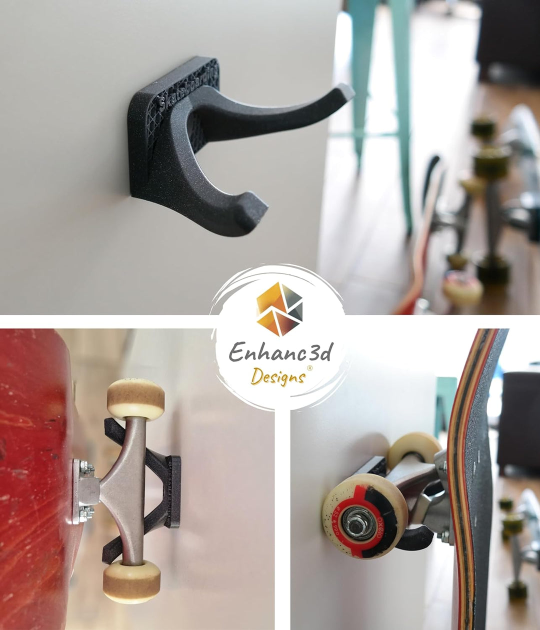Skateboard Wandhalterung mit modernem Design, zum Aufhängen Ihres Skateboards, Surfskates oder Longb