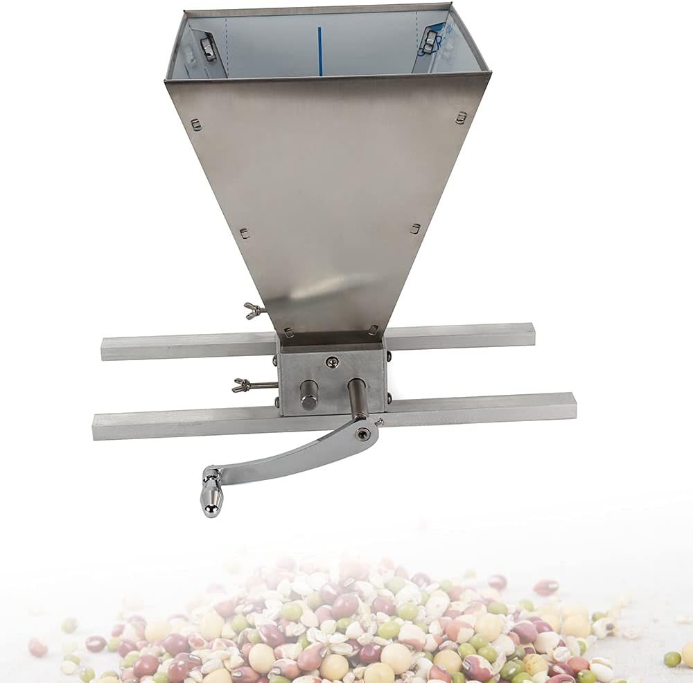 Getreidemühle mit Aluminiumsockel Manuelle Malzmühle Gerstenkornmühle mit 2 Edelstahlwalzen Für das