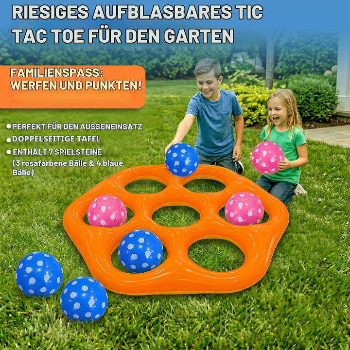 Aufblasbares Tic Tac Toe Pool Spiel, Grosses Schwimmendes Wurfspiel mit 6 Spielfiguren, Wasser Spiel