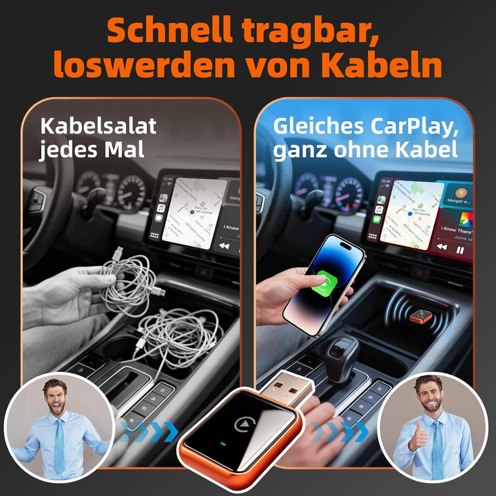 LINGHUANG CarPlay Wireless Adapter for Apple iPhone &amp; Android Auto Wireless Adapter, Upgrade von Wir