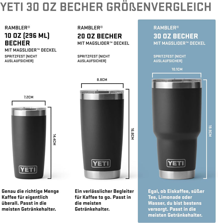 YETI Rambler, Edelstahl, Becher, White, 30oz (887ml), White