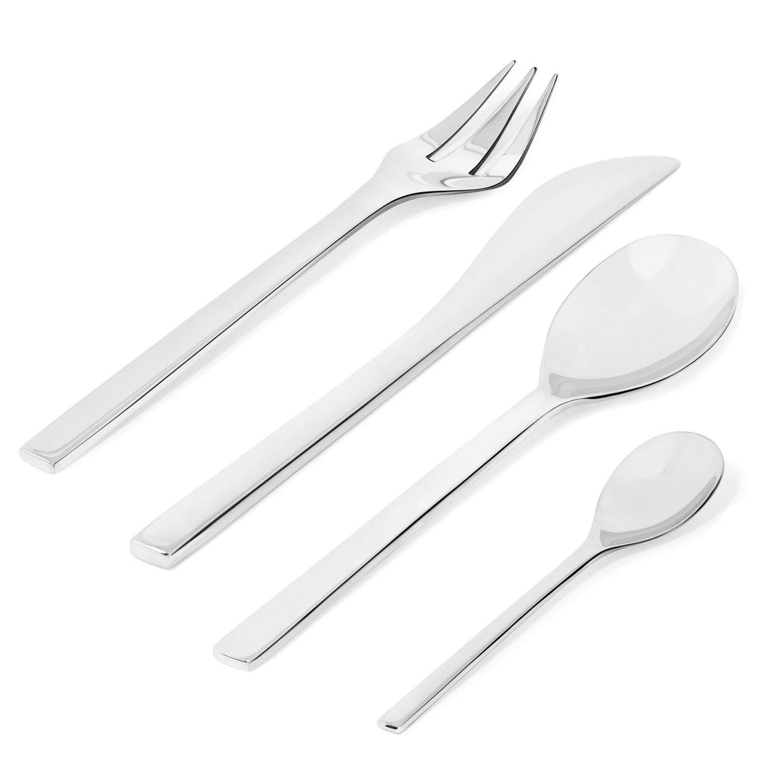 Alessi Colombina Besteckgarnitur: 6 Tafellöffel, 6 Tafelgabel, 6 Tafelmesser, 6 Kaffeelöffel, Edelst