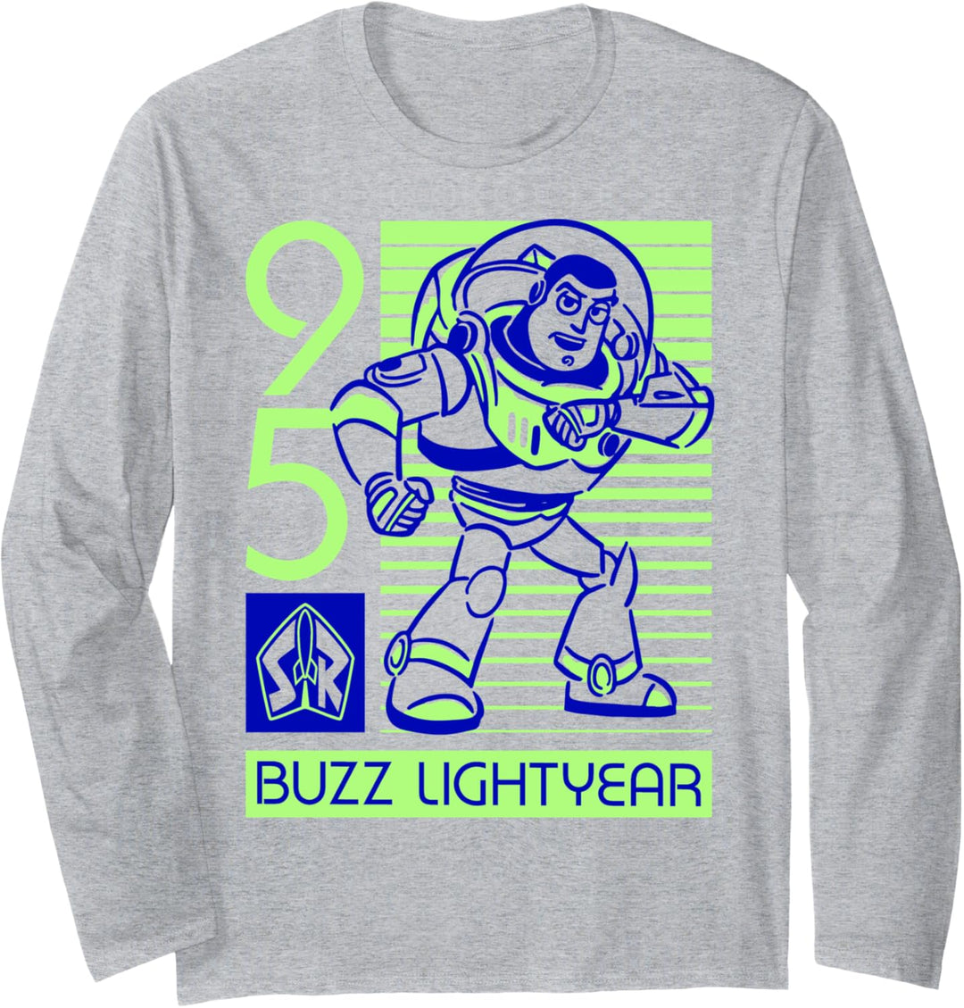 Disney Pixar Toy Story Buzz Lightyear 95 Lined Poster Langarmshirt