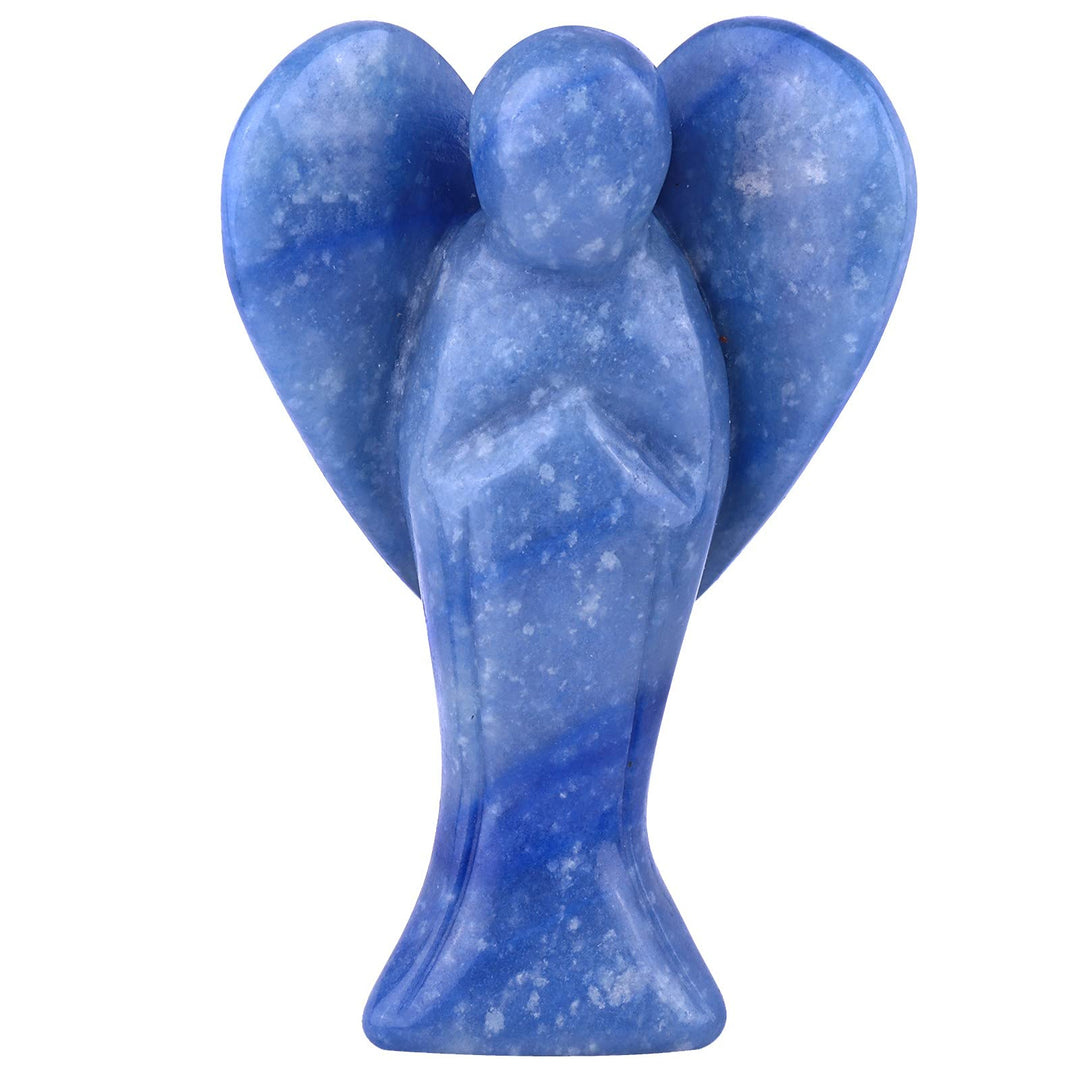 Nupuyai 7.3cm Edelstein Engel Figur Stein Schutzengel Figur Deko Jade Taschenengel Glücksbringer für