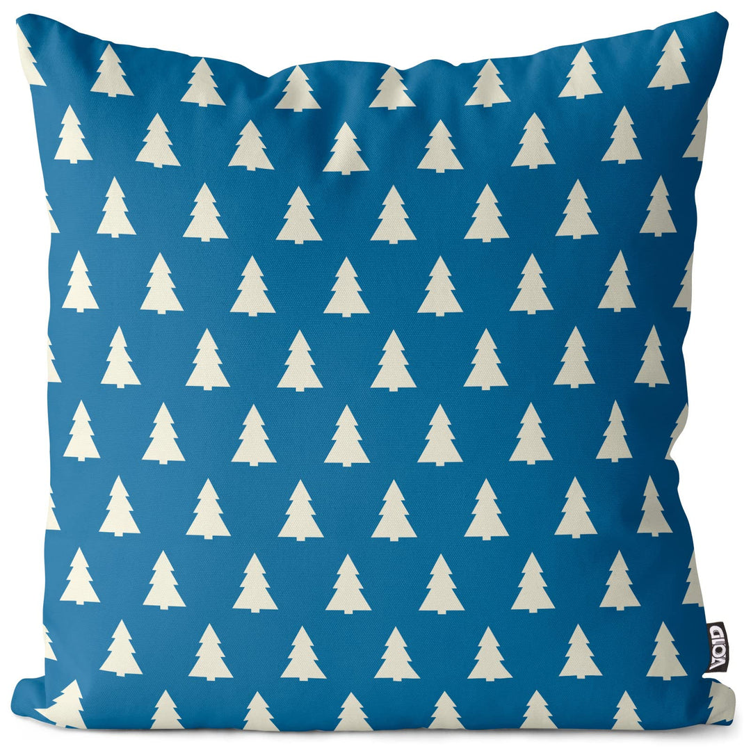 VOID Wald Design blau Kissenbezug Kissenhülle Sofakissen Kissen Deko Weihnachten Winter Weihnachtsde