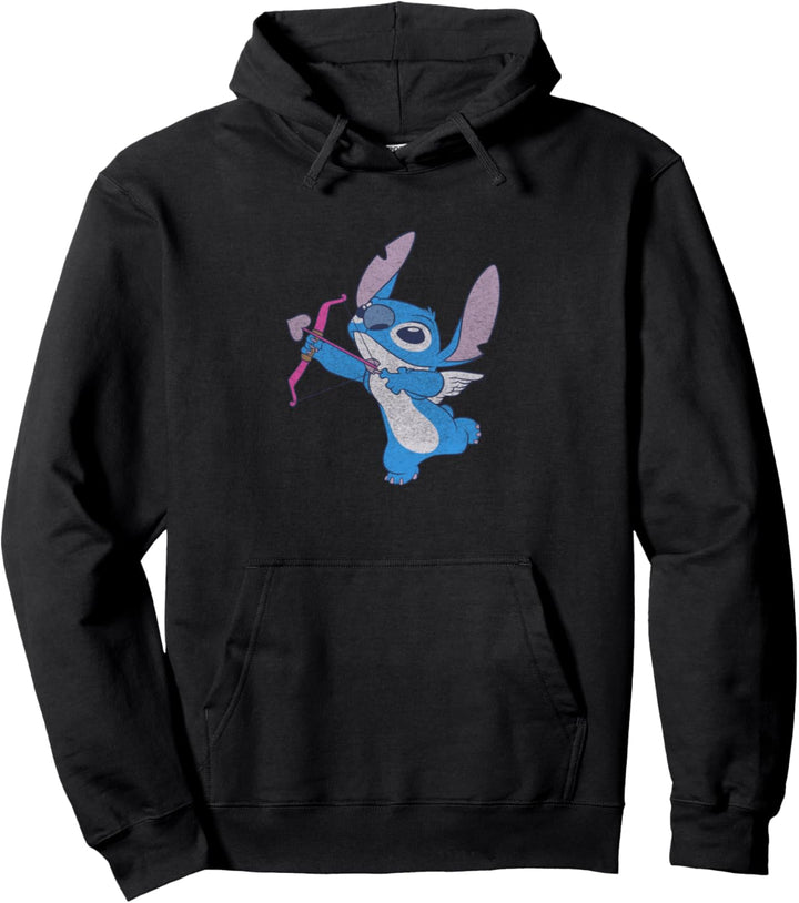 Disney Lilo &amp; Stitch Valentinstag Vintage Stitch Cupid Pullover Hoodie