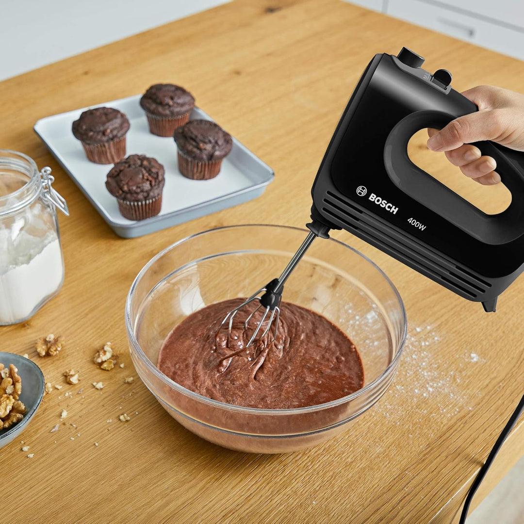 Bosch Hausgeräte Handrührer CleverMixx MFQ2420B, 2 Rührbesen, 2 Edelstahl-Knethaken, spülmaschinenge