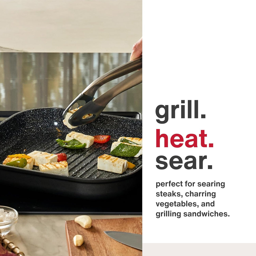 Zyliss Ultimate Keramik Grillpfanne Induktion 26x26 cm, Antihaft Gerillt Steakpfanne, Backofenfest,