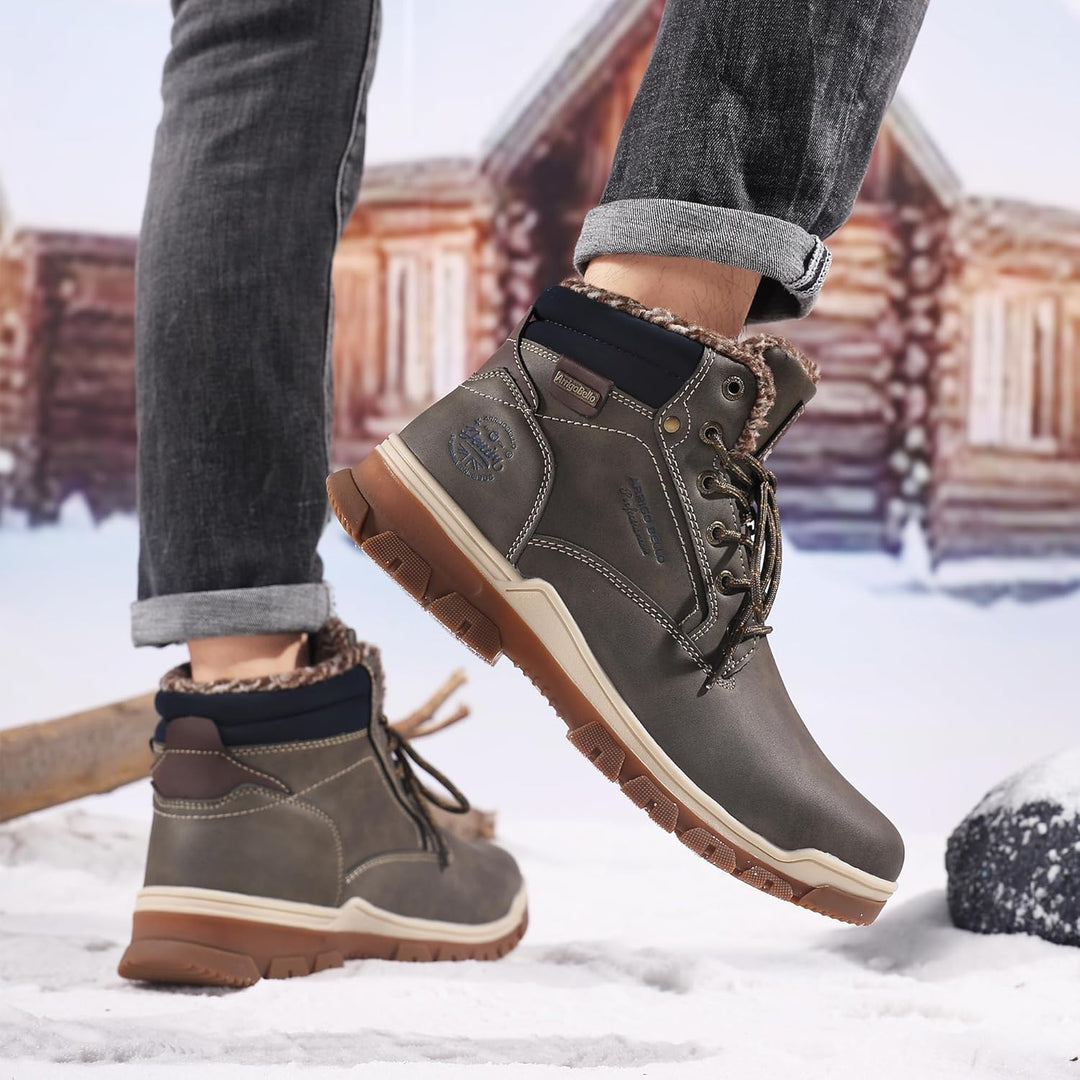 ARRIGO BELLO Winterstiefel Herren Winterschuhe Gefüttert Rutschfeste Warm Stiefel Gemütlich Trekking