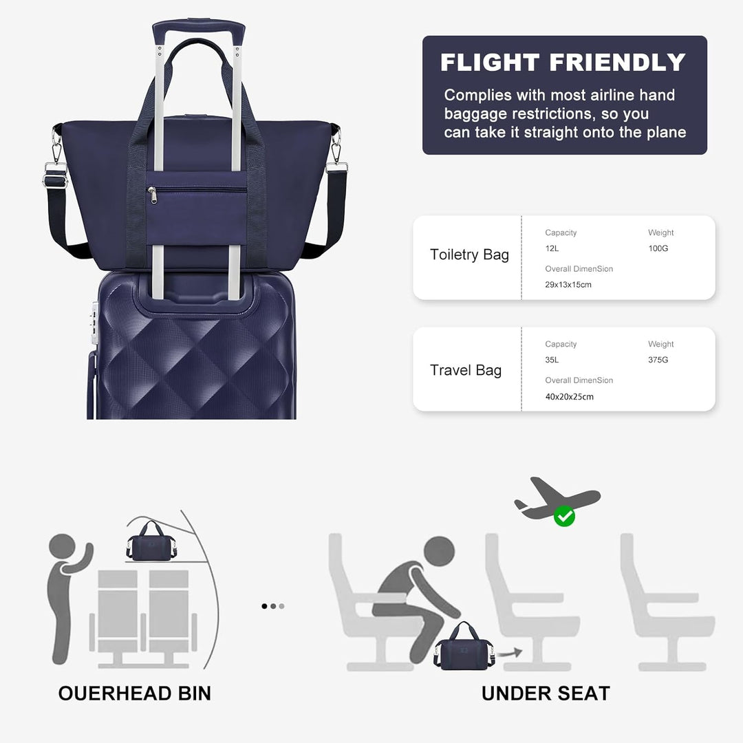 Sea choice Handgepäck Koffer Trolley ABS Leicht Reisekoffer Hardschale 4 Rollen und TSA Schloss Mit
