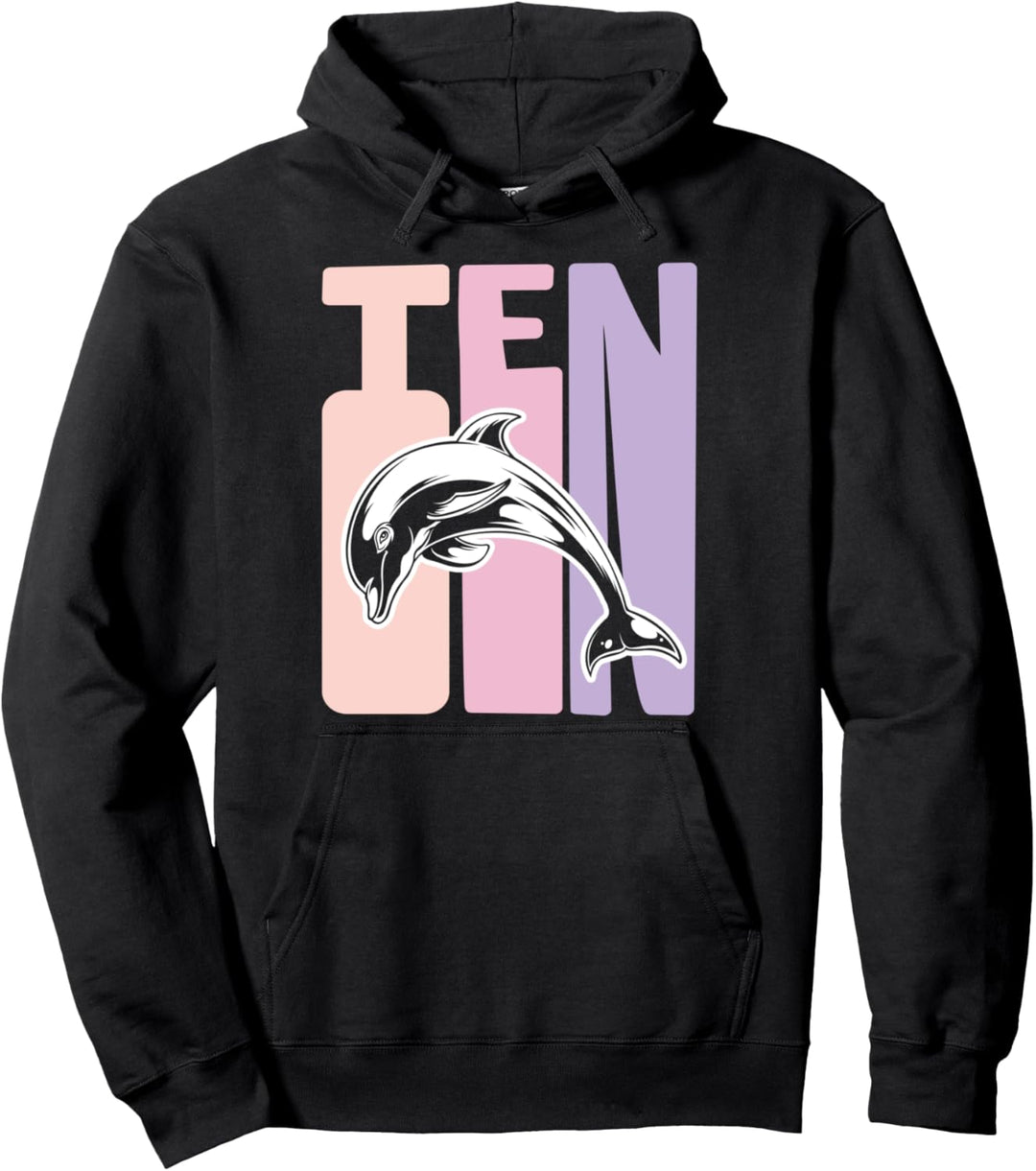 10. Geburtstag Geschenk Delfine 10 Jahre Mädchen Pullover Hoodie