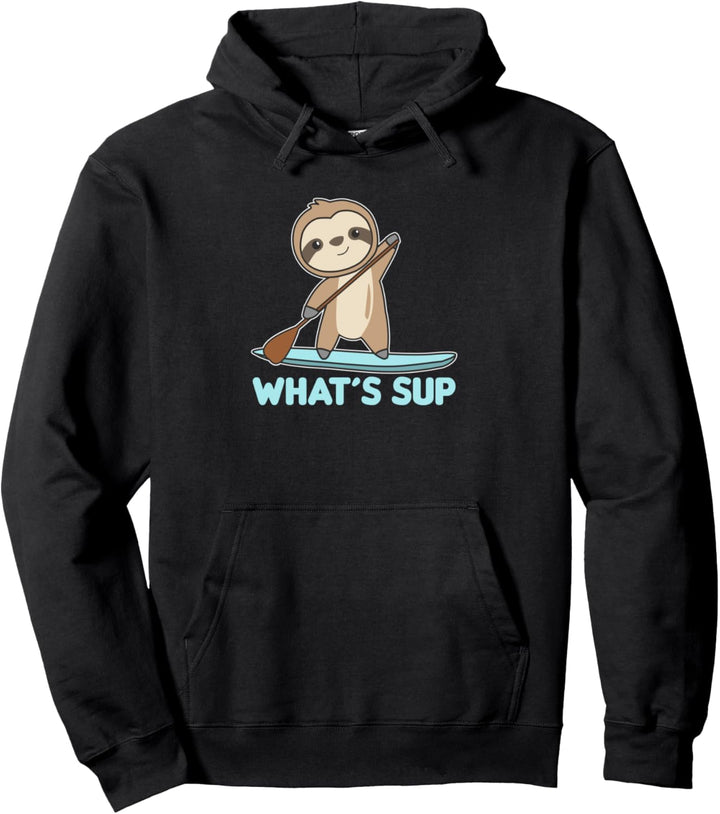 Sloth whats SUP lustige Faultiere paddeln über das Wasser Pullover Hoodie