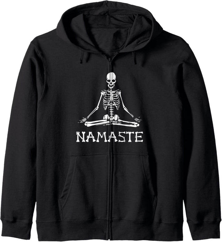 Namaste Skelett Schädel Yoga Meditieren Meditation Zen Kapuzenjacke