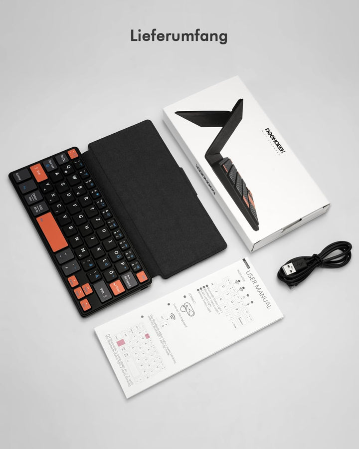 Doohoeek Dual Bluetooth Tastatur für Handy, Mini Tragbare Funktastatur für iPhone, iPad mini, Samsun