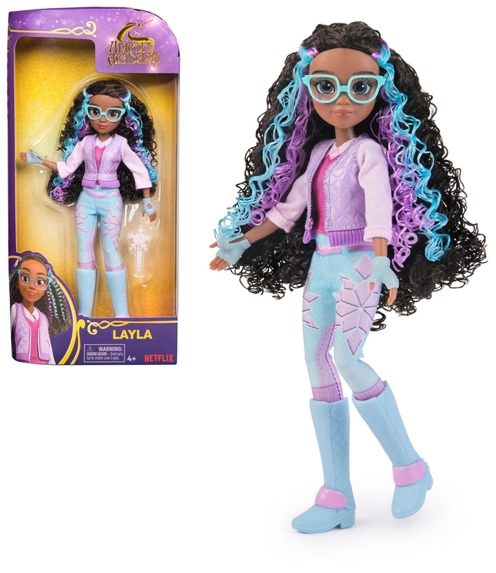 Unicorn Academy Ankleidepuppe Layla - die Originalpuppe zur beliebten Netflix-Serie, 24 cm gross und
