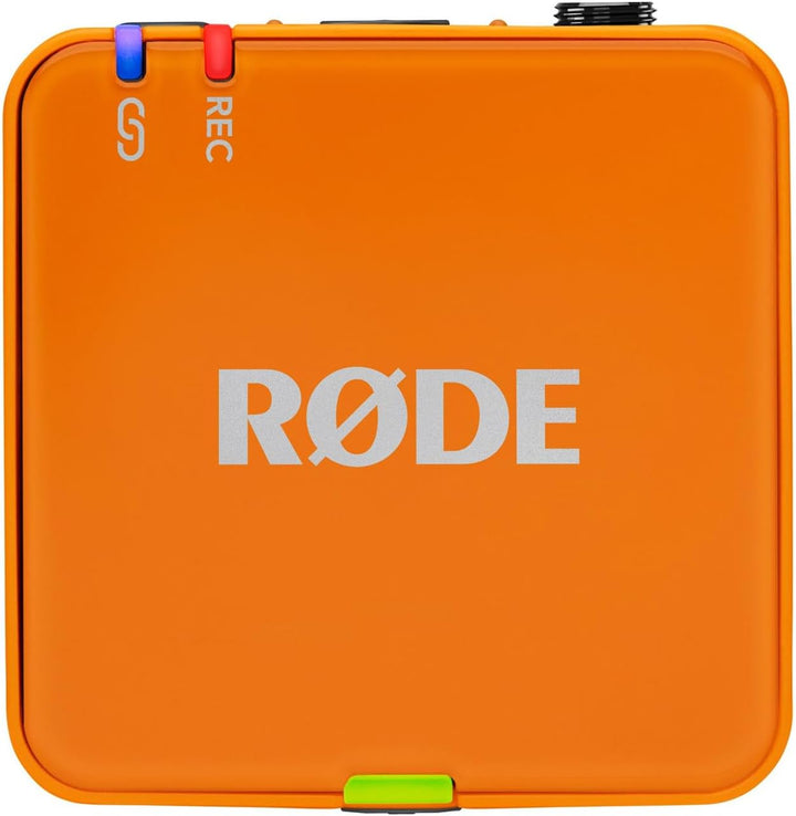 Rode Wireless GO Gen 3 Drahtloses 2-Kanal Mikrofon-Funksystem Orange mit Charge Case + 2X Lavalier G