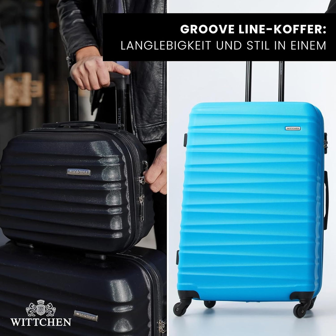 WITTCHEN Reisekoffer Rollkoffer Trolley Grosser Koffer Handgepäck Hartschale aus ABS mit 4 Spinner-R