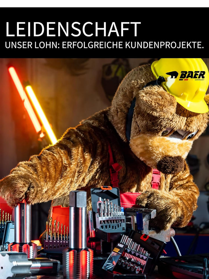 BAER Gewindeschneider Set M3 - M12 HSSE Linksgewinde- Bohrer Set Maschinengewindebohrer Durchgangslo