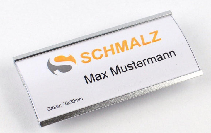 10 Stück Aluminium Namensschilder mit Magnet Komplettset, Silber Leichtemtall, mit extra starkem 3-f