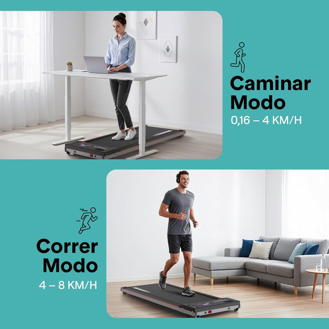 SereneLife Walking Pad, Laufband für Zuhause (Modelle: 8/9,6/10 km/h) – Schreibtisch-Laufband, leise