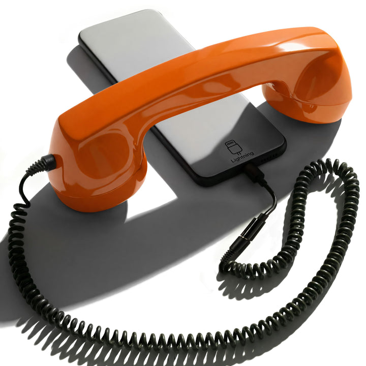 Retro Handyhörer für Apple iPhones mit Lightning (passender Adapter mit inbegriffen) in der Form ein