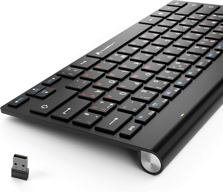 Lacerto® | Russisch-Deutsche Multimedia Tastatur, USB, Spritzwassergeschützt | OFFICE-DR568 OFFICE-D