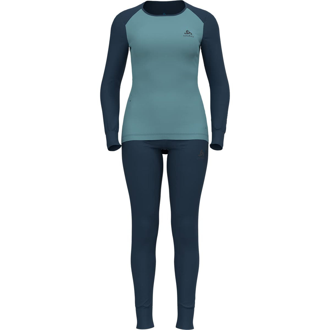 Odlo Damen Funktionsunterwäsche Set Active WARM ECO XL Blue Wing Teal - Reef Waters, XL Blue Wing Te
