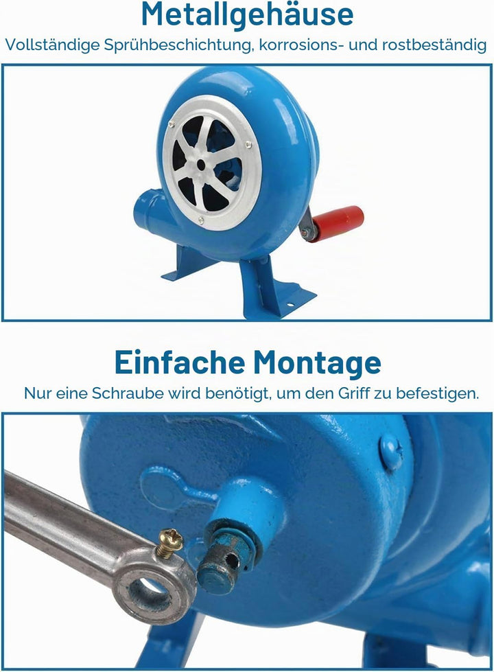 LegendTech Handkurbel-Schmiede-Gebläse, Eisengetriebe, Popcorn-Ventilator, manueller Ventilator, man