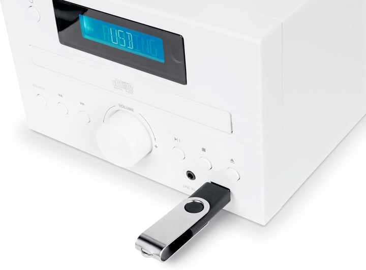 Thomson MIC121BT Micro Anlage, Bluetooth, FM-Radio, CD, MP3, USB, Weiss
