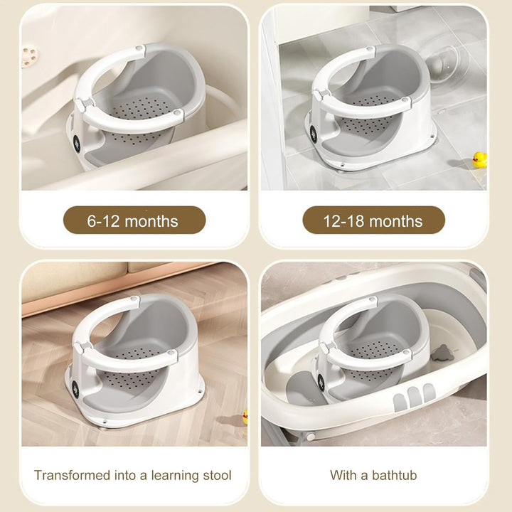 Badeauflage Für Babys | Baby Badewannensitz Mit Temperatursensor | Kinder Sicherheits-Duschhilfe Für