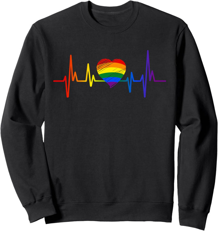 LGBT Flagge mit Herz für Bi Pride Lesbisch Gay Sweatshirt