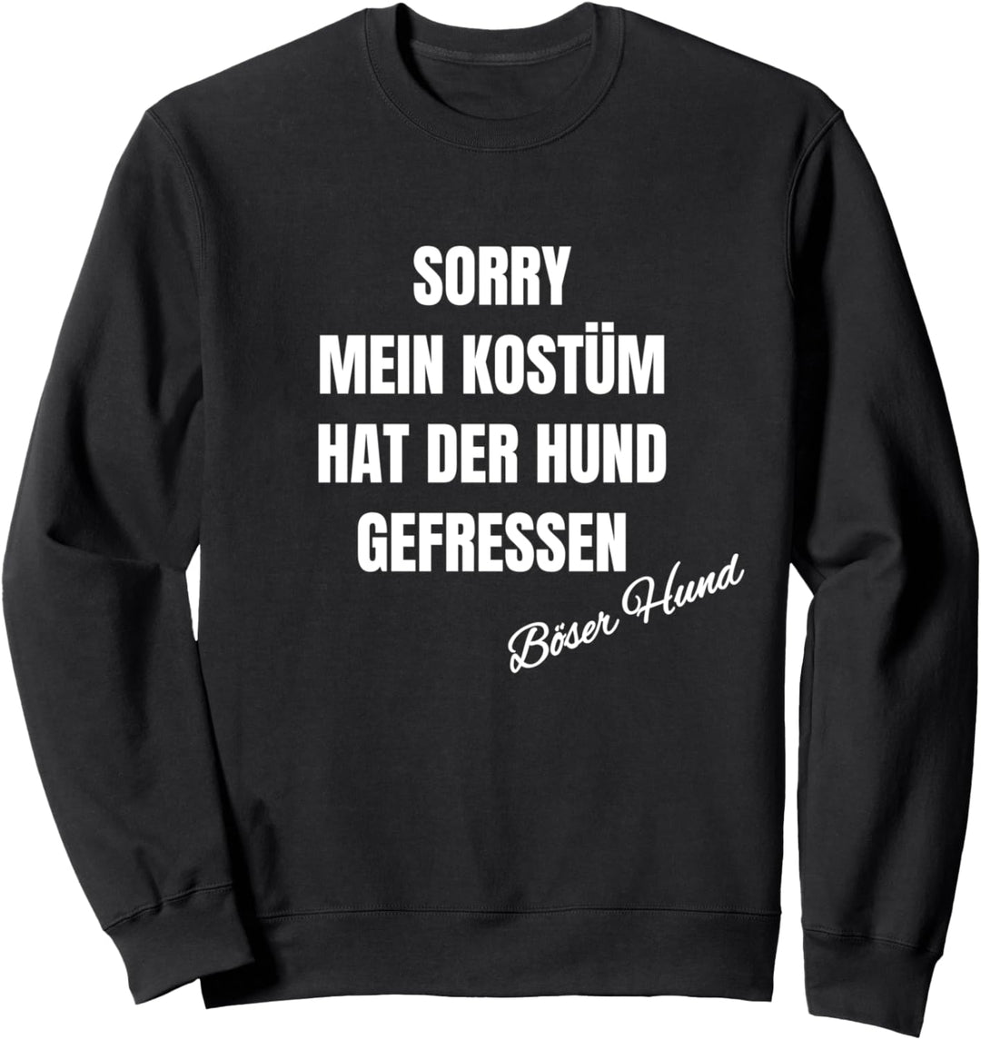 Kein Kostüm Hund gefressen Köln Düsseldorf Ausrede Karneval Sweatshirt