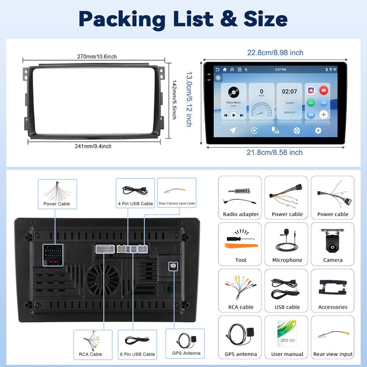 Android 15, 4G+128G CAMECHO Autoradio 2Din für Mercedes Benz Smart Fortwo 451 2005-2010 mit Wireless