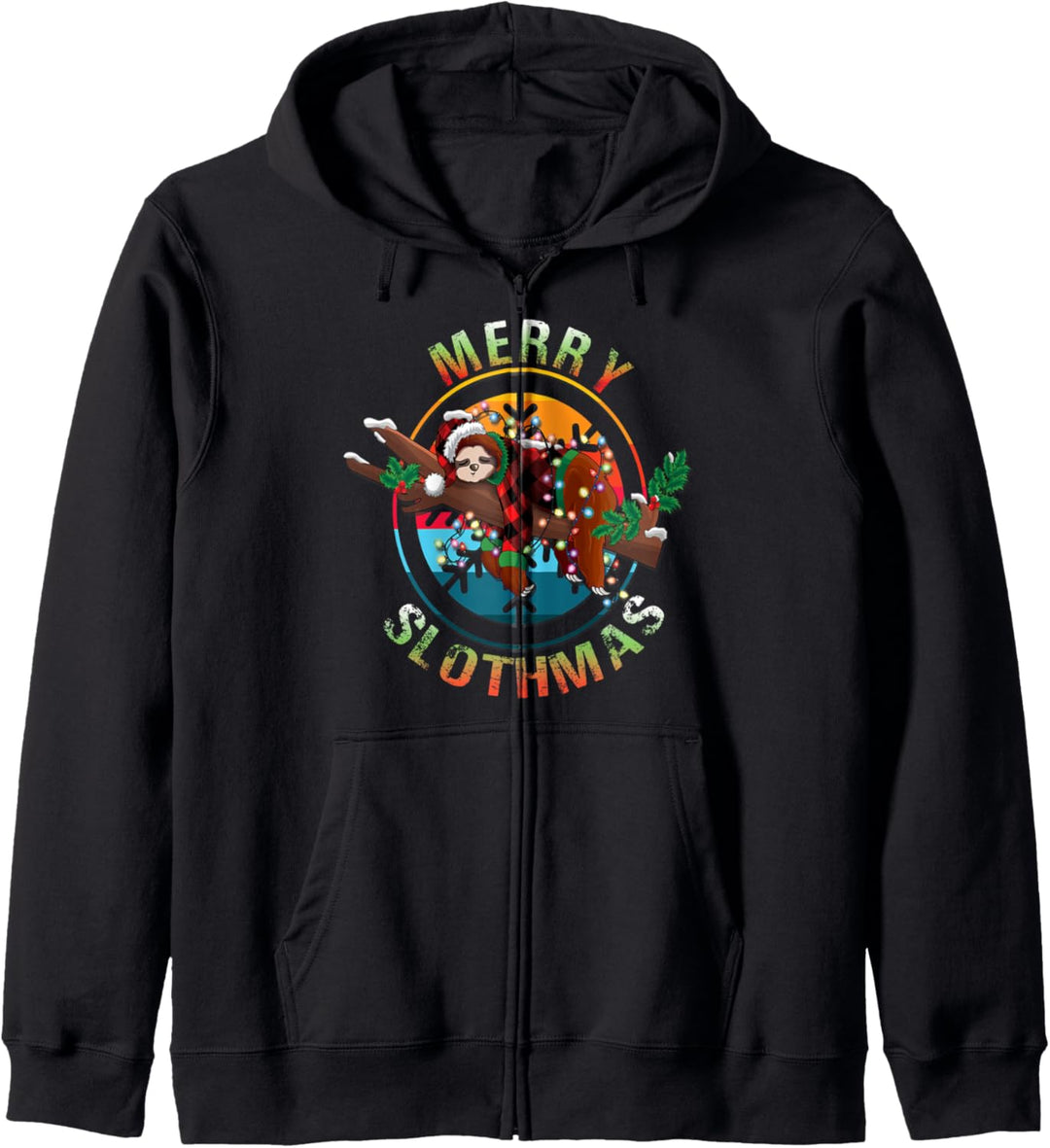 Merry Slothmas Shirt Christmas Pajama Costume Sloth Lovers Kapuzenjacke