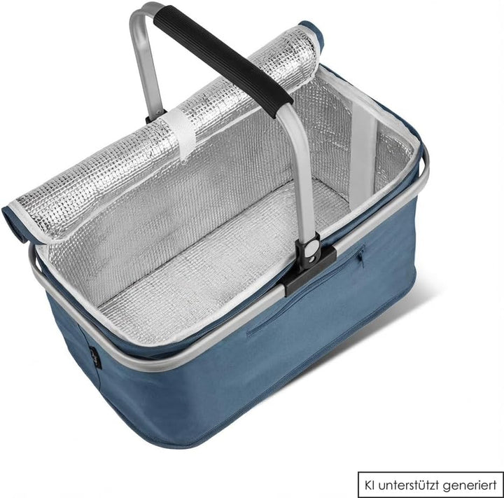 2 Stück 24L Einkaufskorb Gross Isolierkorb Kühlkorb Kühltasche Picknickkorb Thermotasche Kühltasche