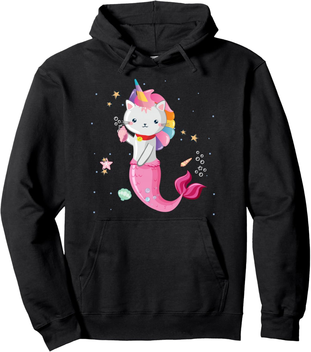Katzen Meerjungfrau Einhorn Mädchen Kinder Pullover Hoodie