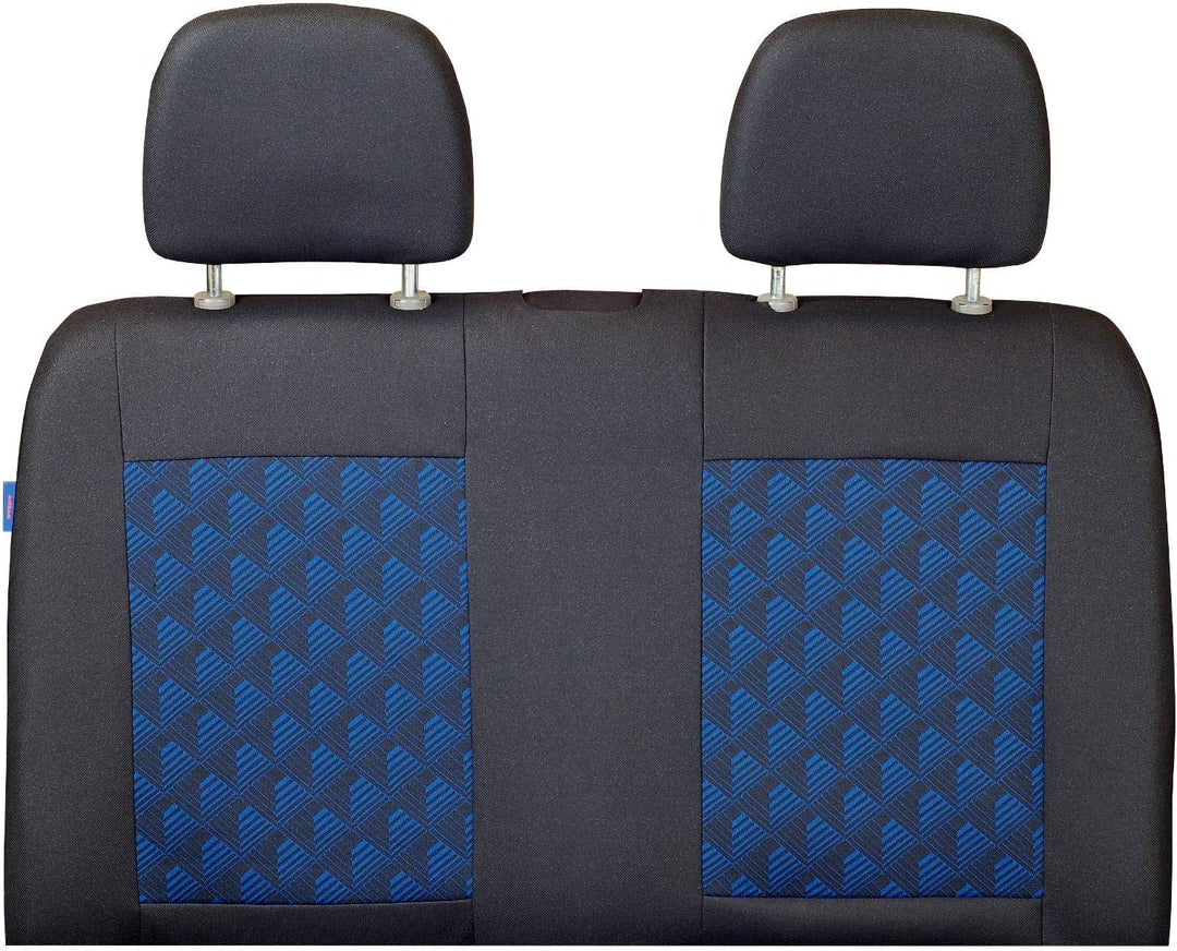Sprinter Autositzbezug Set 1+2 - Farbe Premium Schwarz-Blaue Effekt 3D