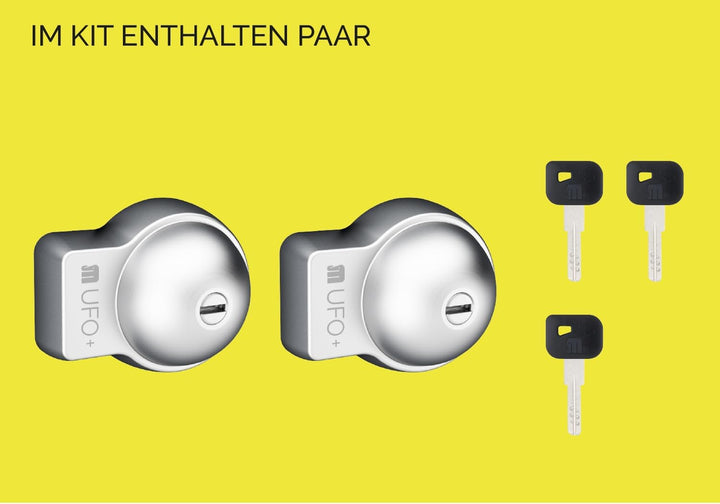 Set mit 3 Meroni UFO plus Diebstahlsicherung zur Sicherung von Nutzfahrzeugtüren