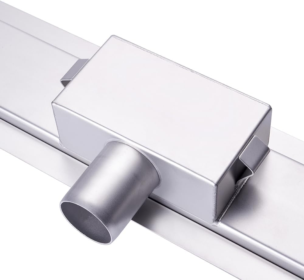 Duschrinne 40 cm Befliesbar Edelstahl komplettset Duschablauf Extra Flach Siphon mit Geruchsstop und