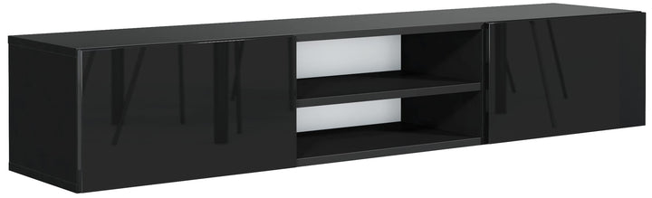 meble masztalerz TV Hängeschrank Schwarz Hochglanz mit 2 Ablagen und 2 Türen, 120 cm, Lowboard, TV S