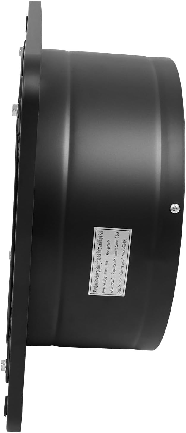 Abluftventilator 300mm Ventilator 2677m³/h Wandventilator Badlüfter mit Rücklaufklappe für Küche Bad