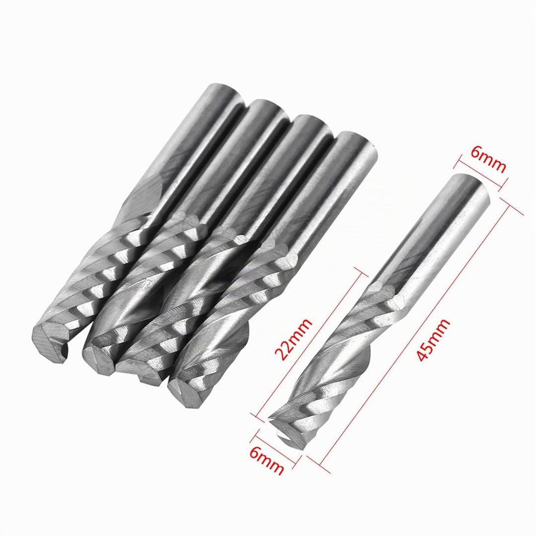 5 stücke 6mm Schaft Hartmetall Single Flute Schaftfräser CNC Router Fräser für Holz Aluminium Stahl