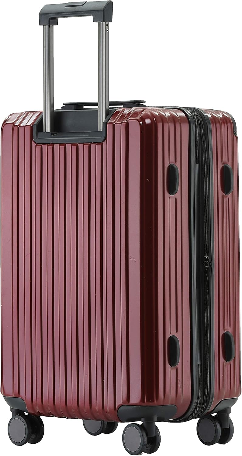 M816 TSA-Schloss Koffer Reisekoffer Trolley Kofferset Hardschale Boardcase (Weinrot, Mittler Koffer)