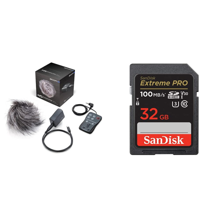 ZOOM APH-5 Zubehör-Pack für H5 &amp; SanDisk Extreme PRO SDHC UHS-I Speicherkarte 32 GB (V30, Übertragun
