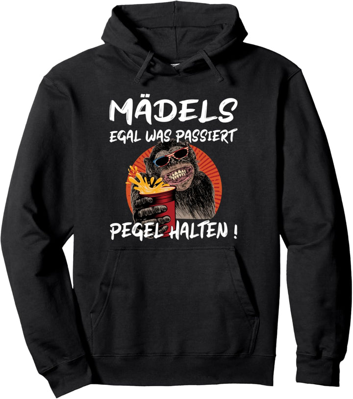 Mädels egal was passiert Pegel halten, Frauen Party Pullover Hoodie