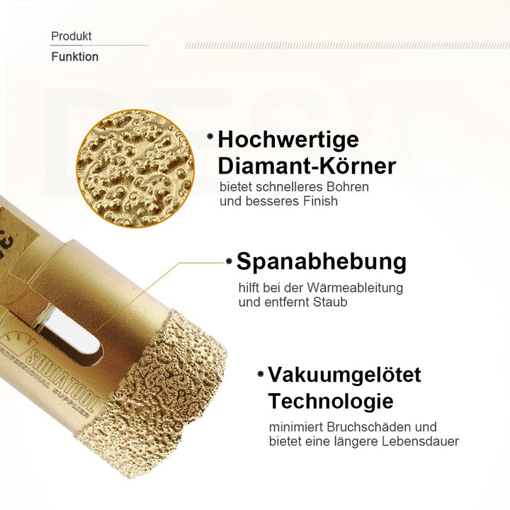 SHDIATOOL Diamant-bohrkrone Durchmesser 115mm Diamanthöhe 15MM für Porzellan Fliese Granit Marmor Tr