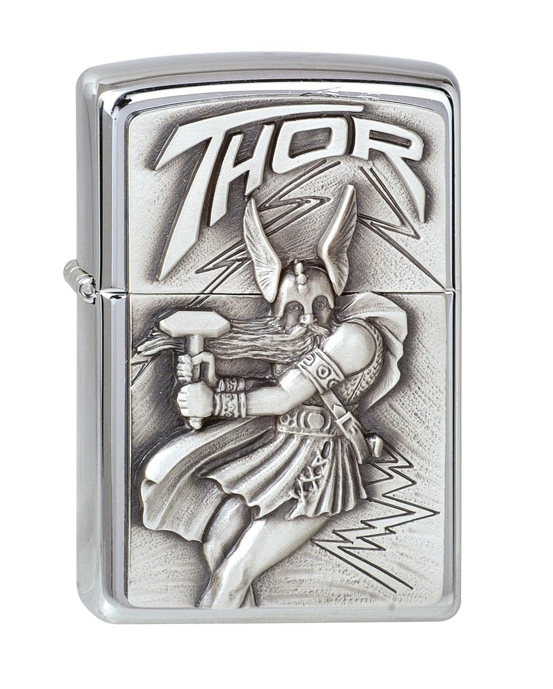 Zippo Feuerzeug 1300098 Viking Thor Emblem Benzinfeuerzeug, Messing,Chrome VikingT hor, VikingT hor