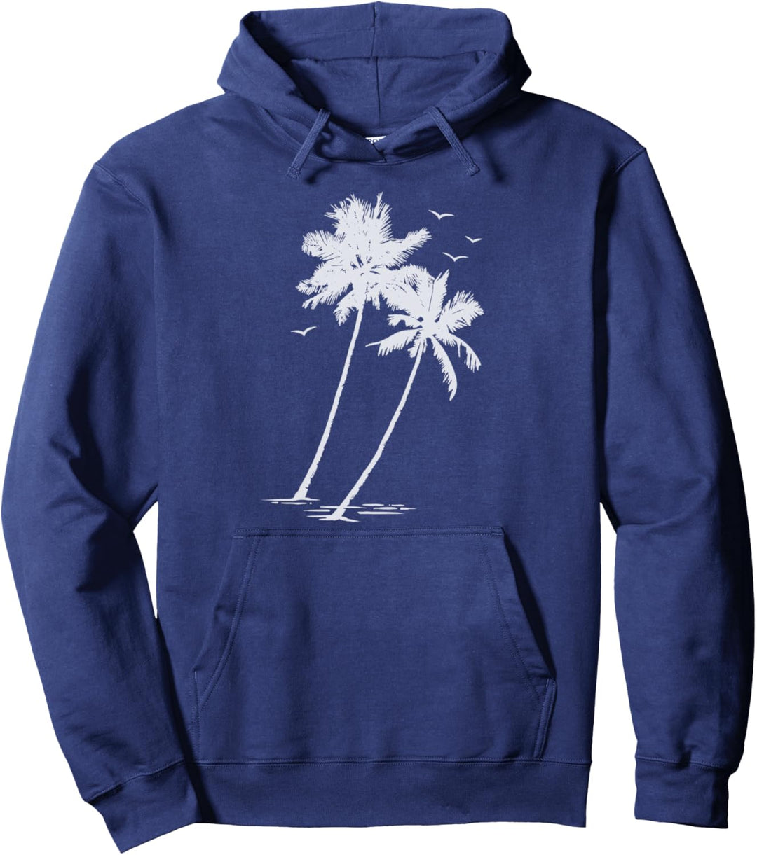 Two White Palms Tropical Beach Pullover Hoodie