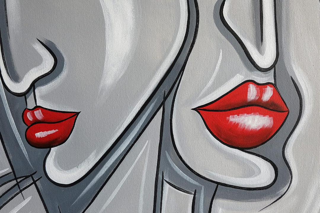 Monica Mirafiori I 100% HANDGEMALT I Gemälde Doppelgesicht 100x70cm | Gemälde Handgemalt | Acrylgemä