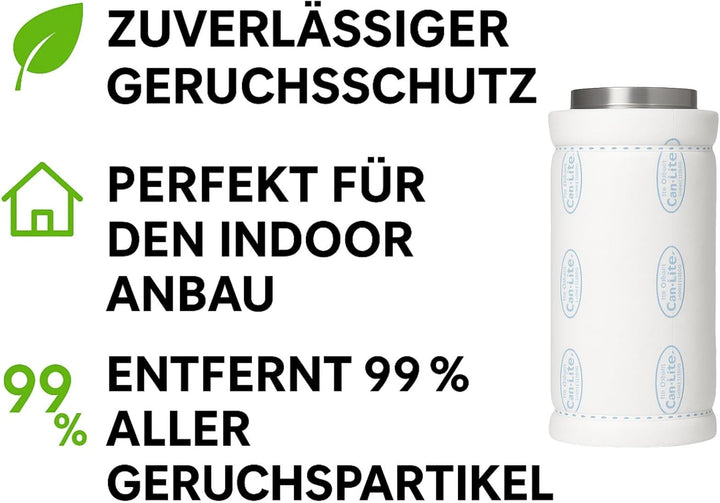 Can-Lite Weedness Aktivkohlefilter Grow 1000 m³ - AKF Rohrlüfter Anbau Indoor Belüftung Geruchsfilte